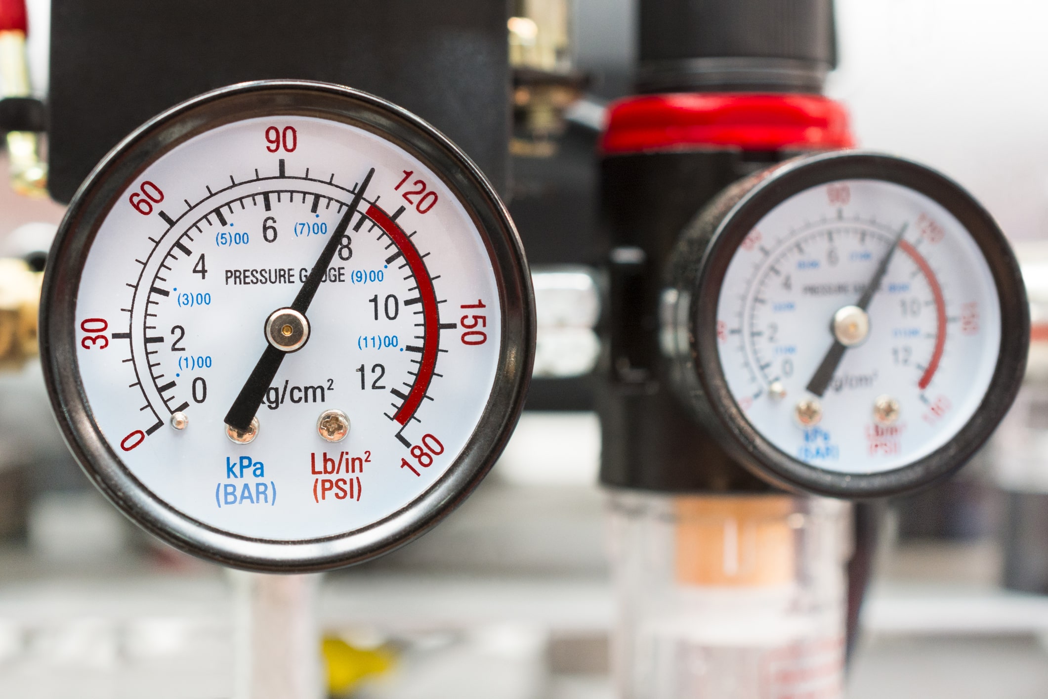 two circular pressure gauges